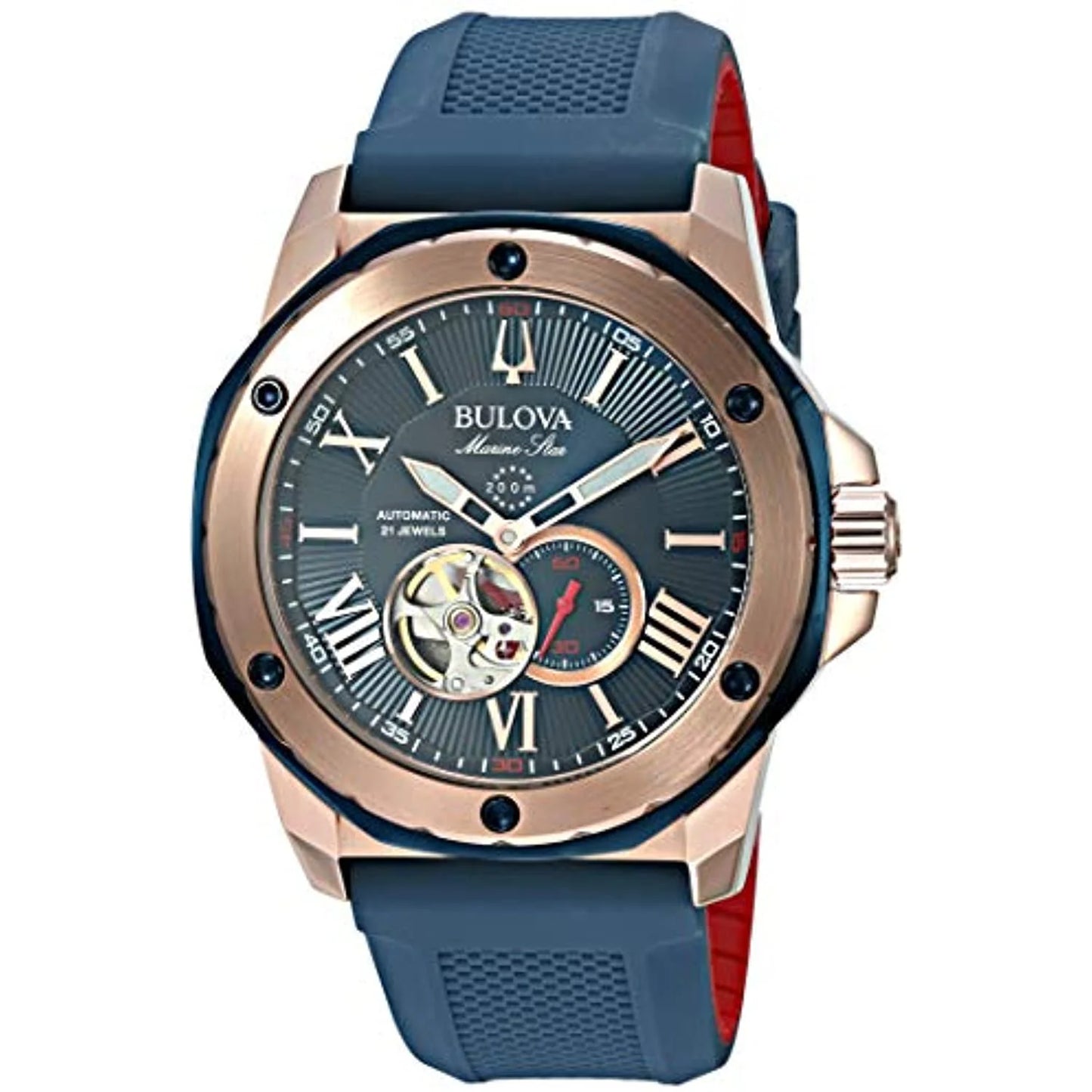 Marine Star Men'S Rose Gold Plated Stainless Automatic Watch 98A227