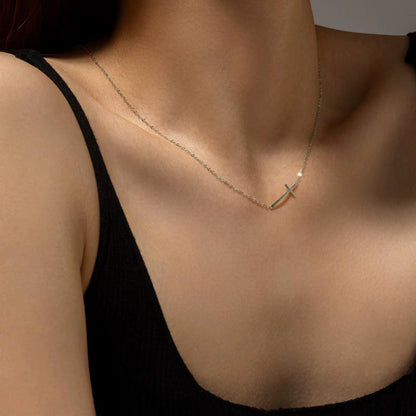 New 925 Sterling Silver Cross Simple Long Chain Adjustable Necklace 2024 Fine Luxury Women Jewelry