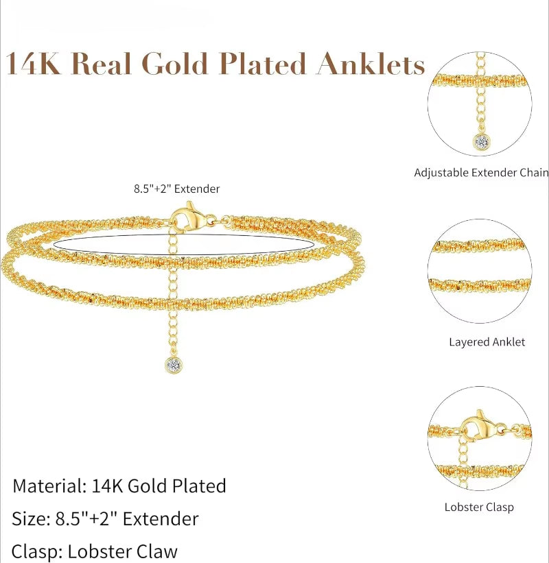Minimalist Double Chain Anklet