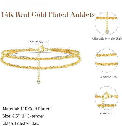 Minimalist Double Chain Anklet