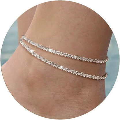 Minimalist Double Chain Anklet